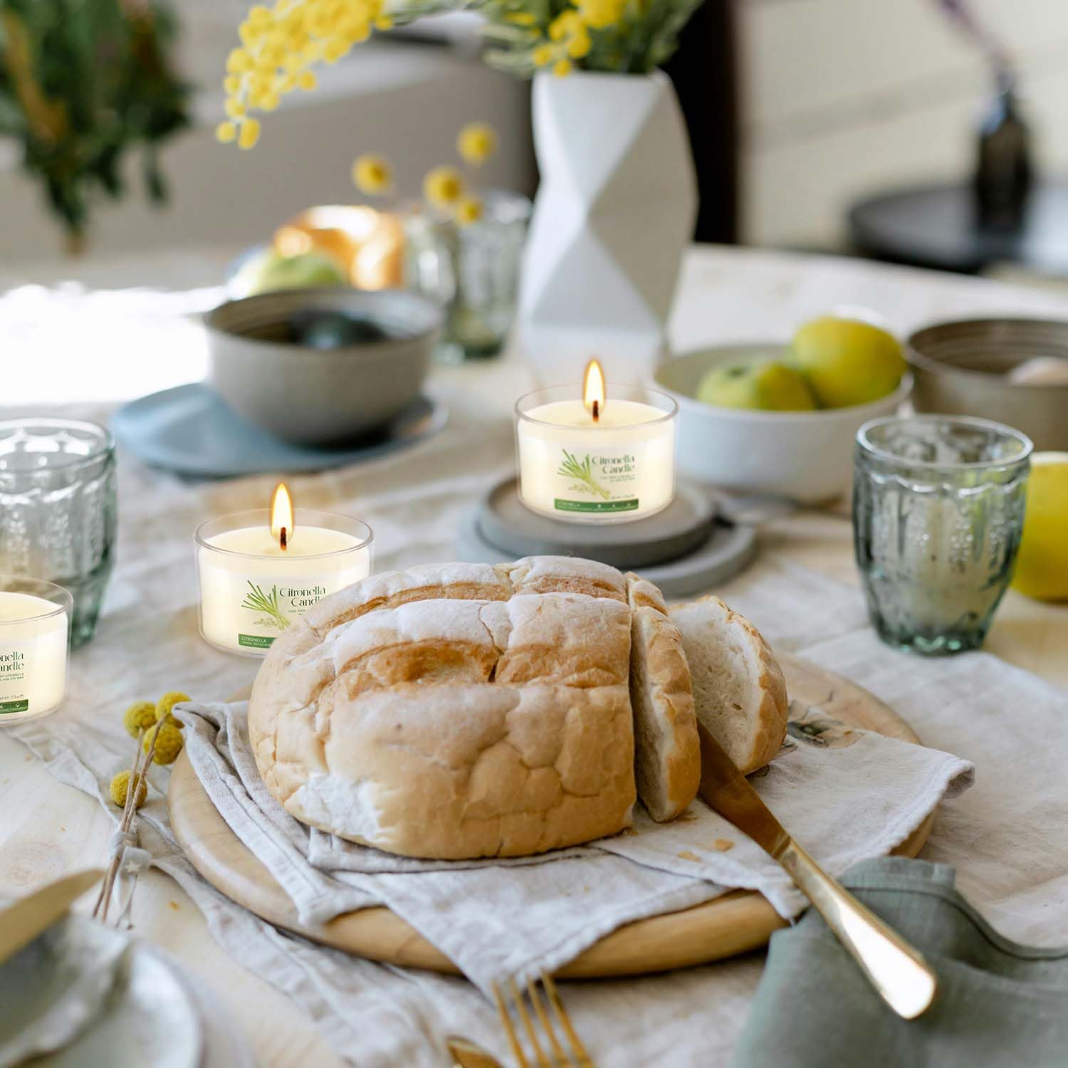 CAKETYCG jardín iluminado con velas crea ambiente acogedor