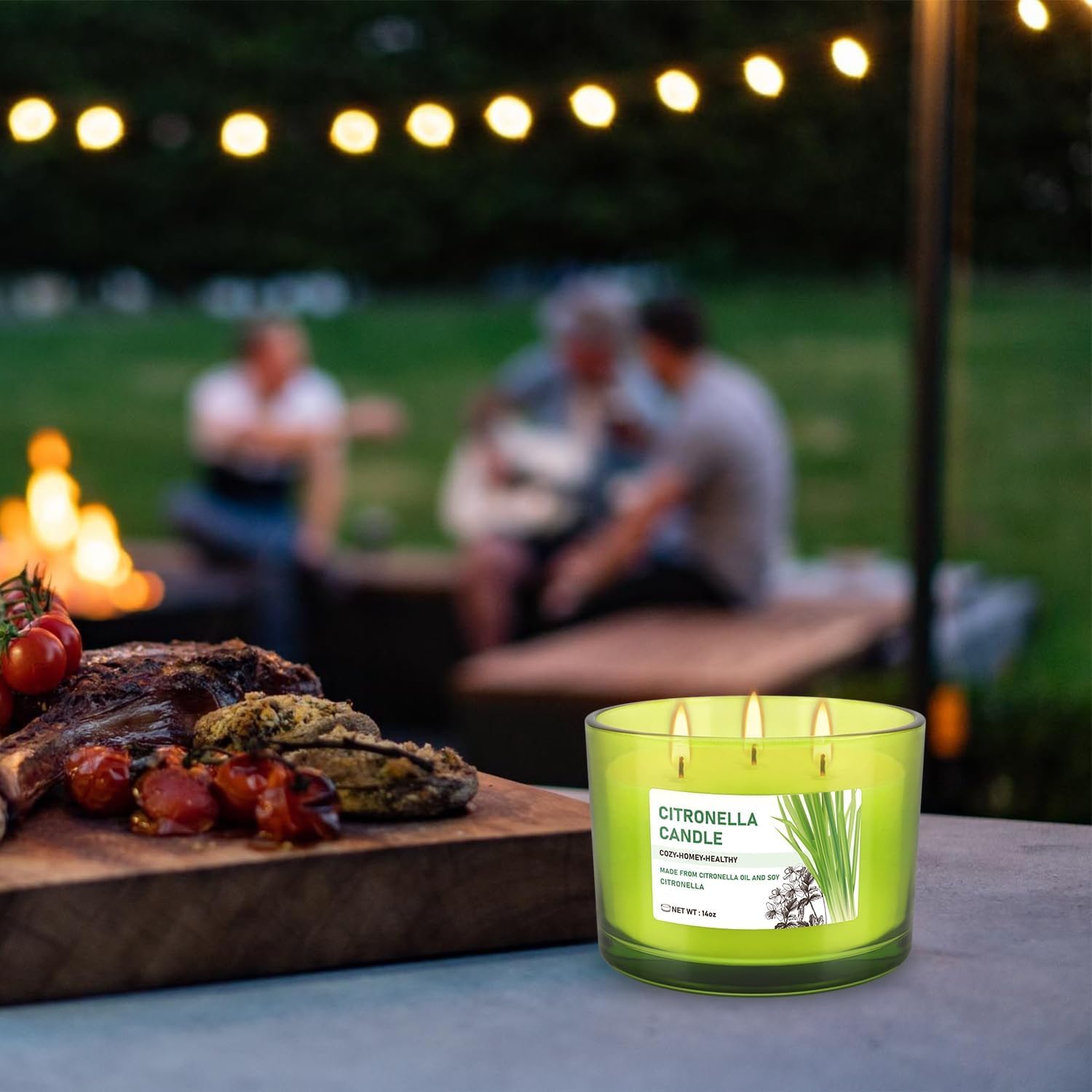 CAKETYCG velas en patio realzando mesas y noches al aire libre