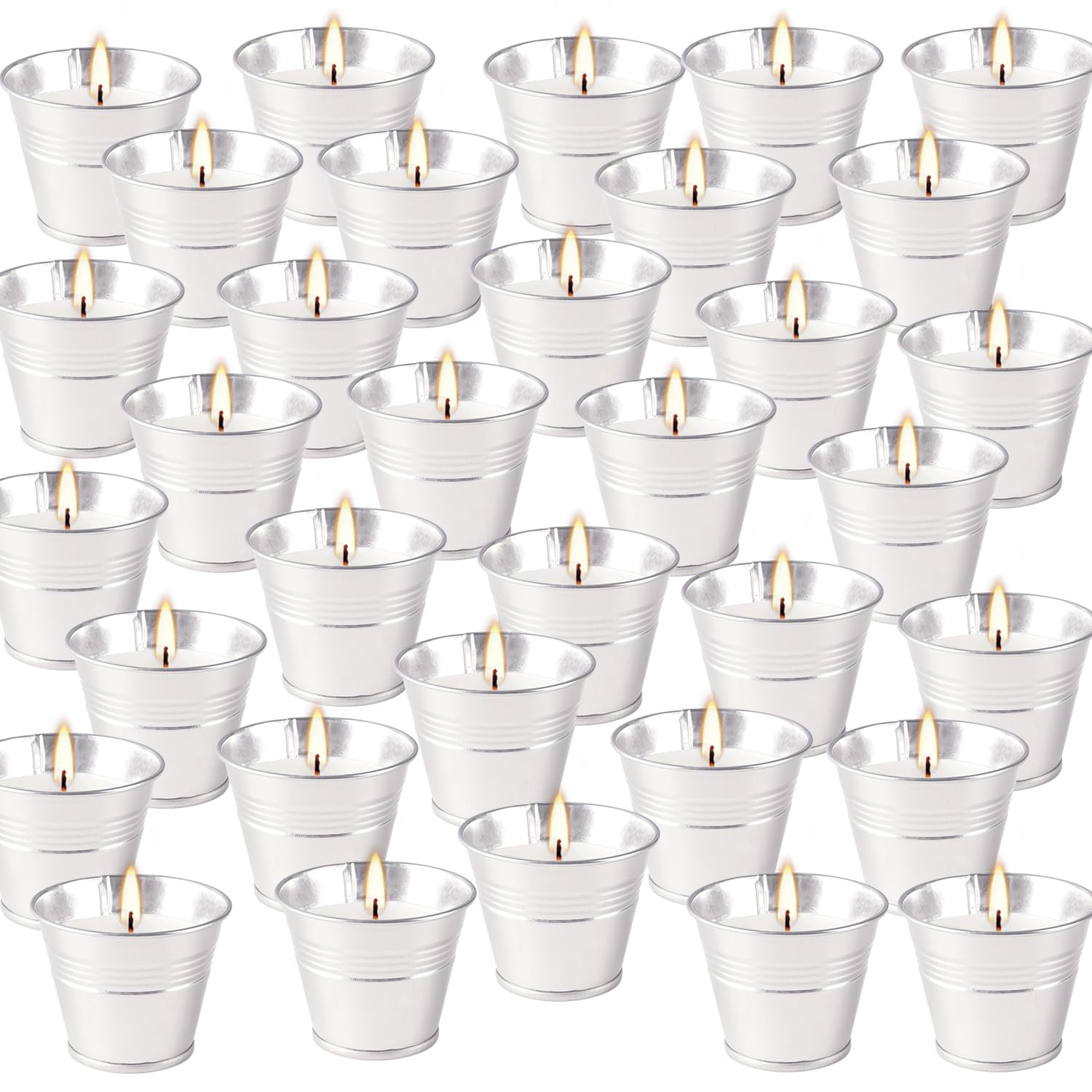 CAKETYCG vista frontal del paquete de 32 velas, ideal para ambientar patios