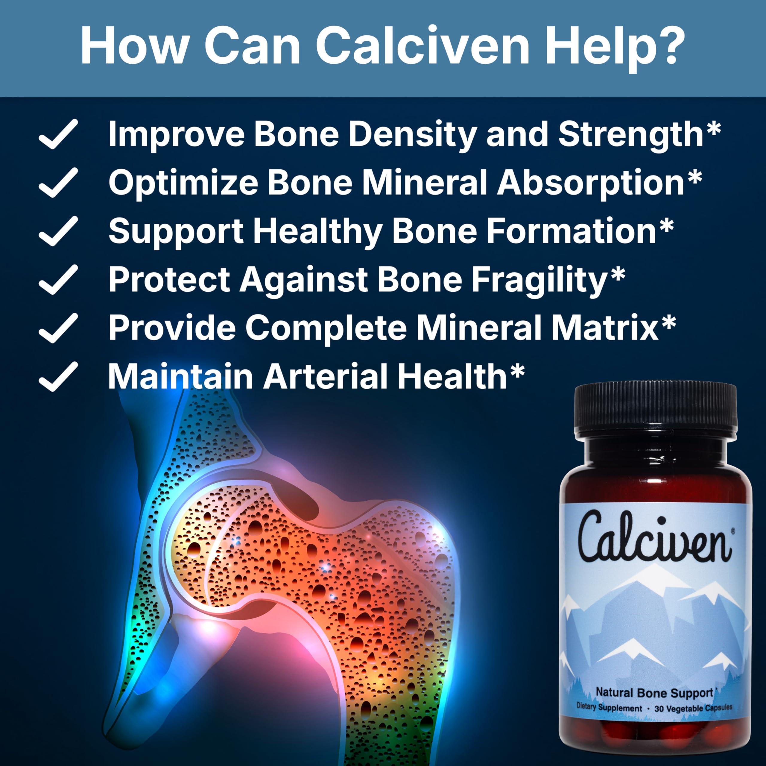 Calciven primer plano de tabletas para ver textura y calidad