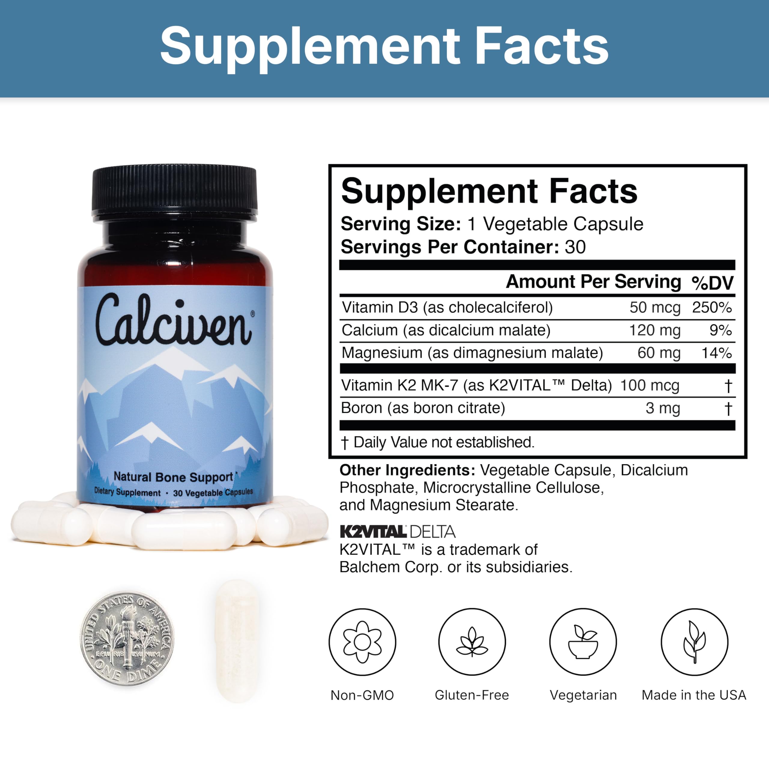 Calciven tabletas junto a una comida saludable para mejor absorción