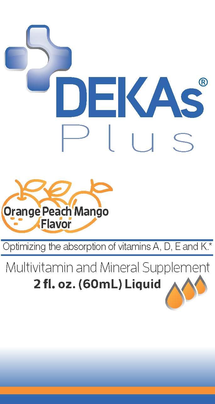 Callion Pharma DEKAs Plus detalle del líquido y textura con apariencia clara y sabor frutal
