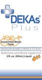 Callion Pharma DEKAs Plus detalle del líquido y textura con apariencia clara y sabor frutal