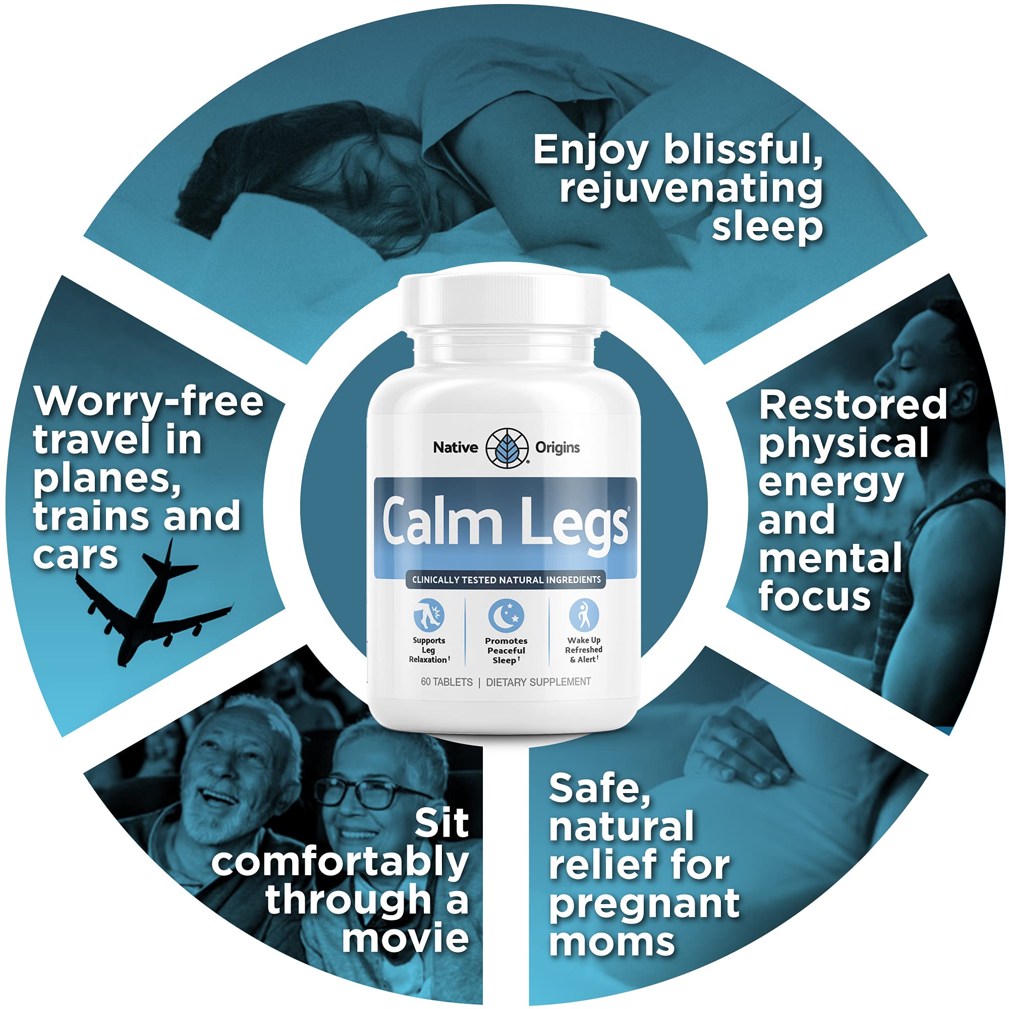 Calm Legs junto a una lámpara de noche para uso nocturno y mejor descanso