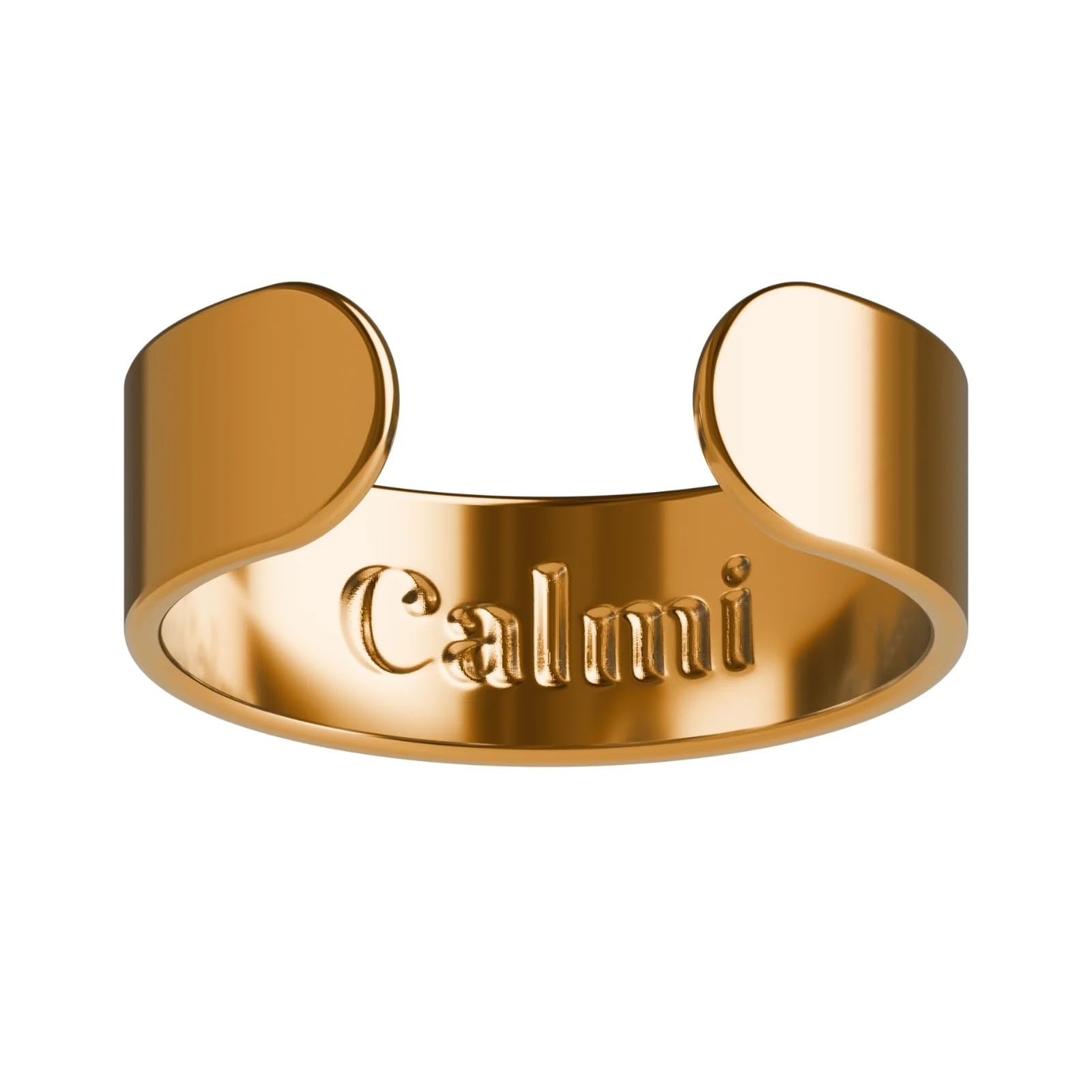 CALMI anillo frontal chapado en oro 18K, aspecto elegante y discreto