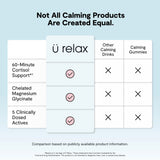 Calming Co. Ü Relax 2.0 etiqueta nutricional legible resaltando cero calorías y sin azúcar