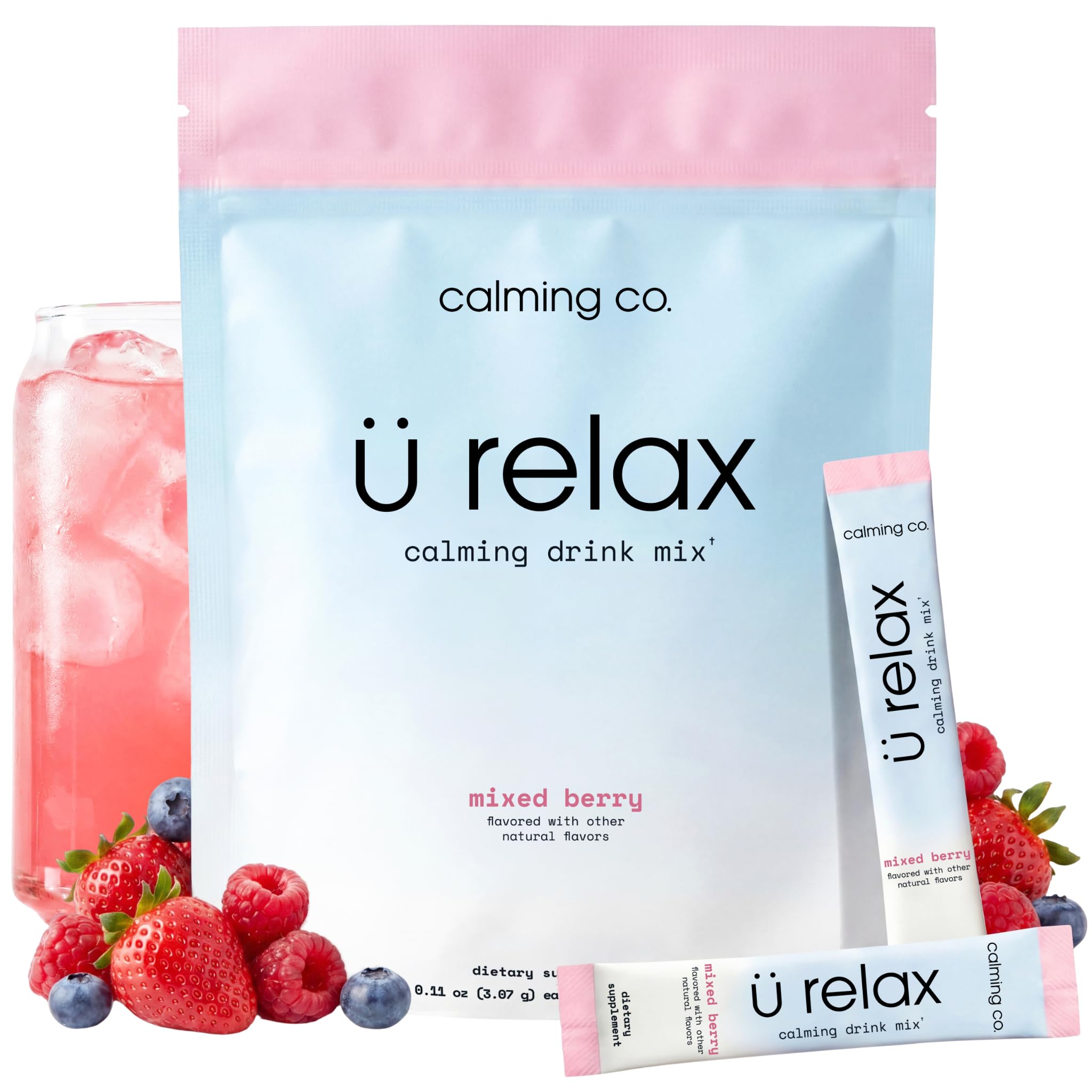 Calming Co. Ü Relax 2.0 vista frontal del empaquetado que muestra conveniencia