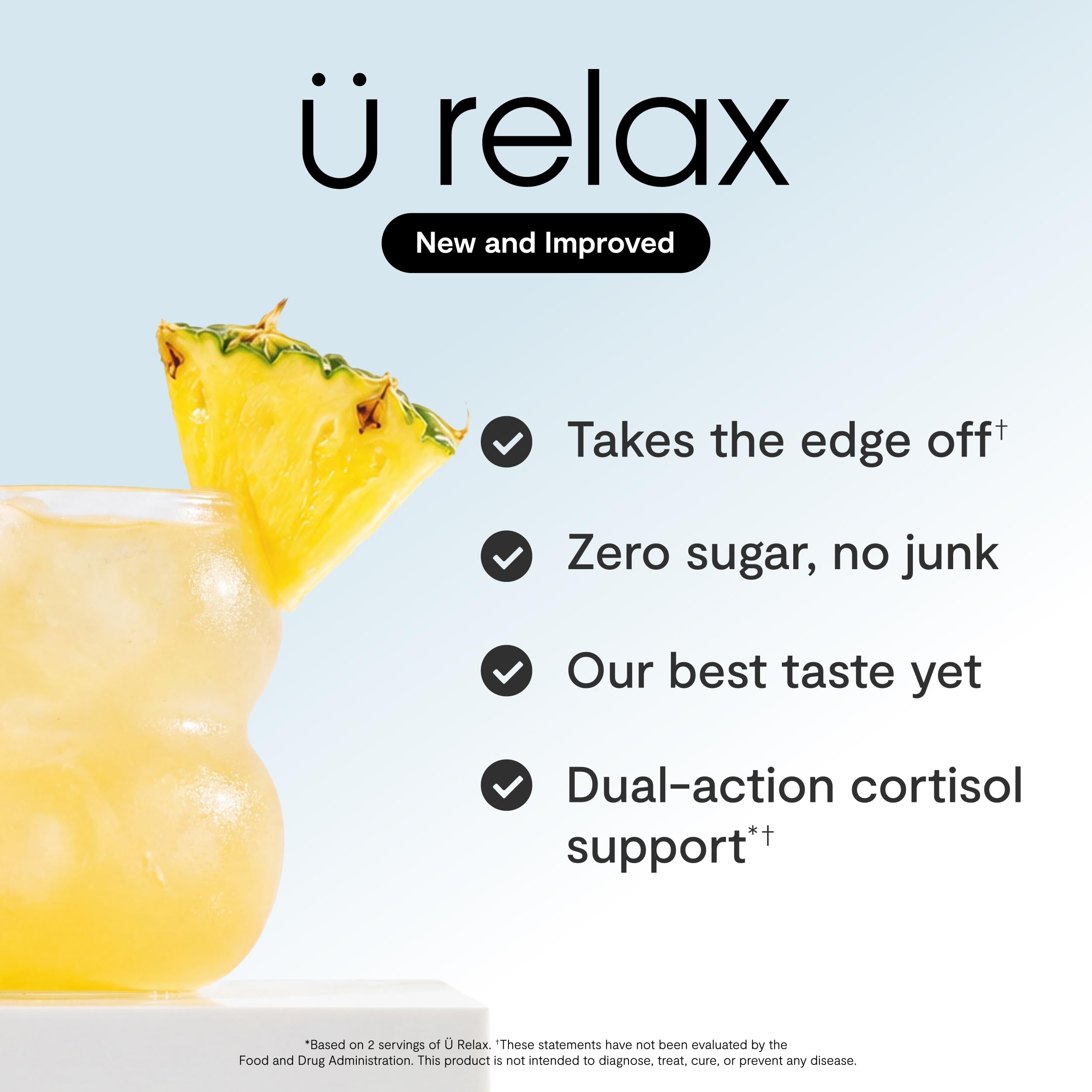 Calming Co Ü Relax 2.0 stick abierto con polvo listo para mezclar y conveniencia