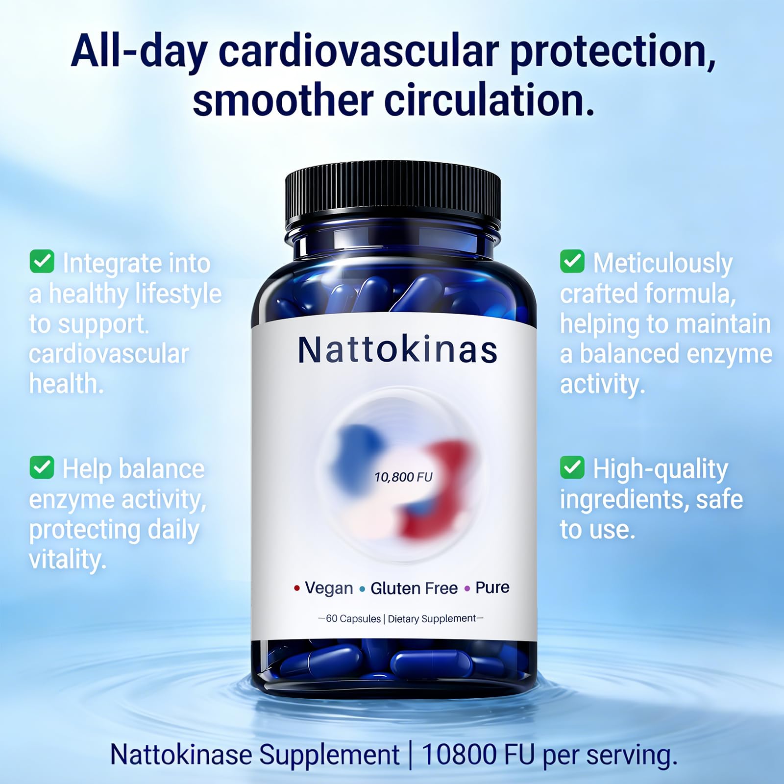 CALMTIVA cápsula abierta mostrando polvo de nattokinase puro
