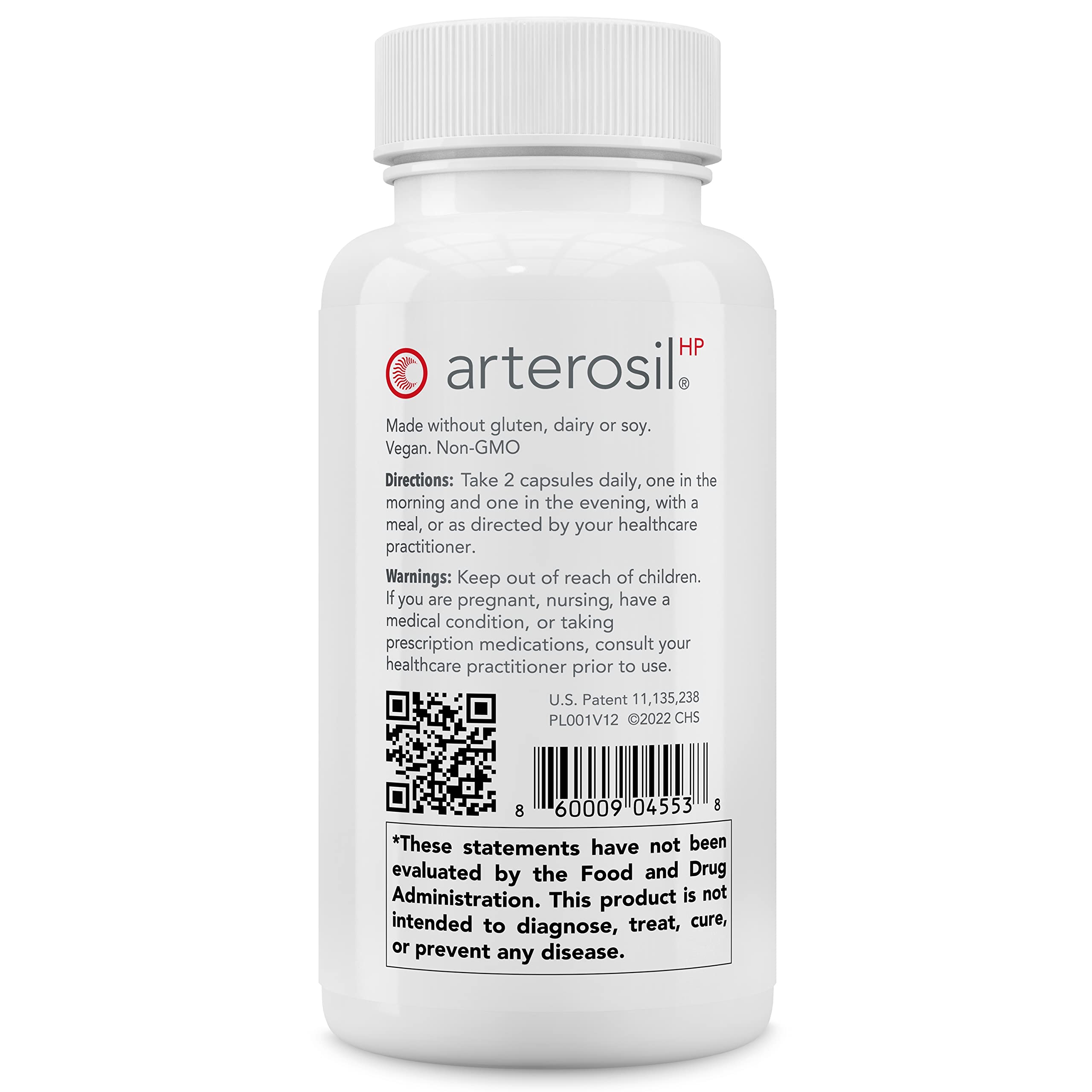 Calroy Arterosil HP etiqueta con número de lote y certificación cGMP