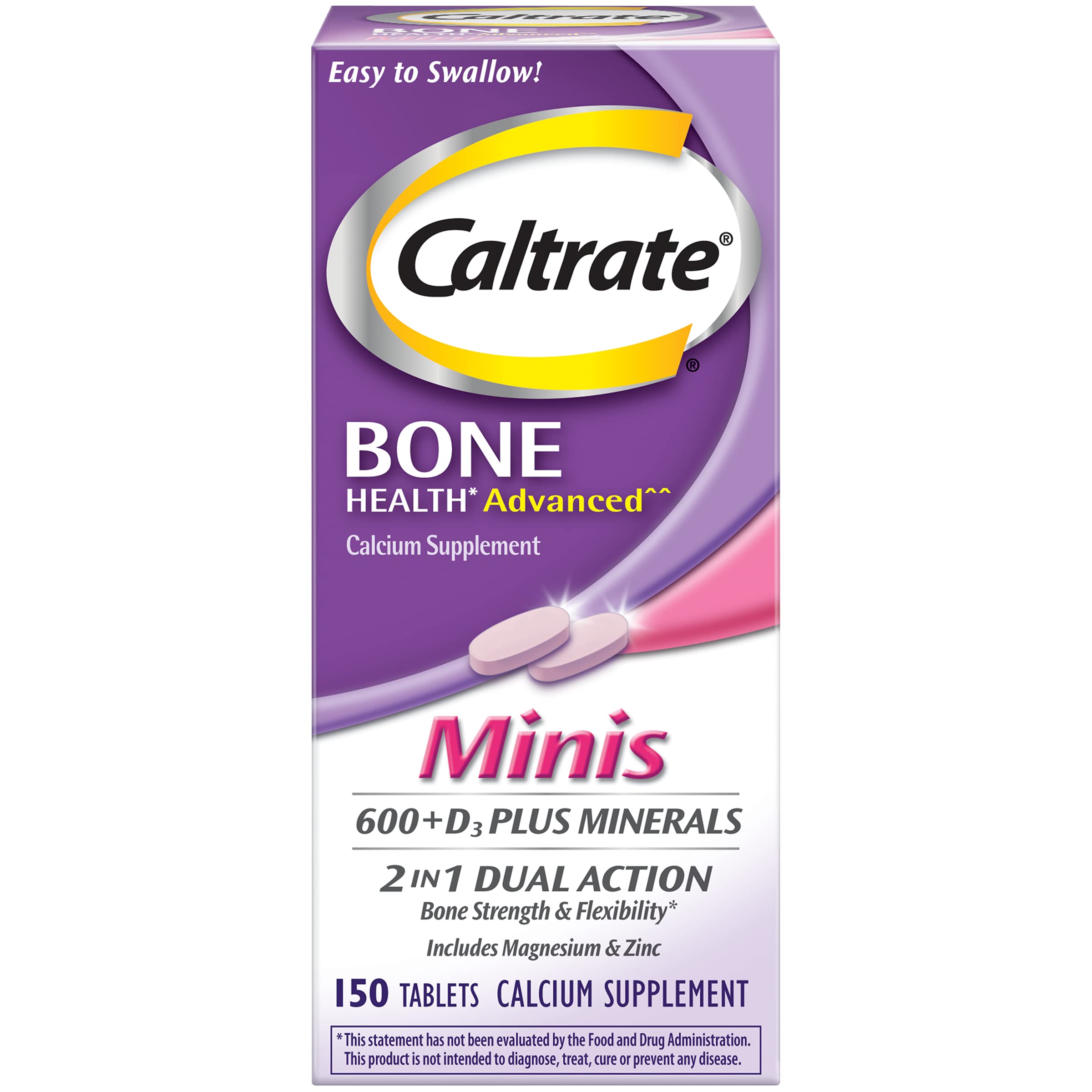 Caltrate Minis vista frontal del envase mostrando el pack y beneficios