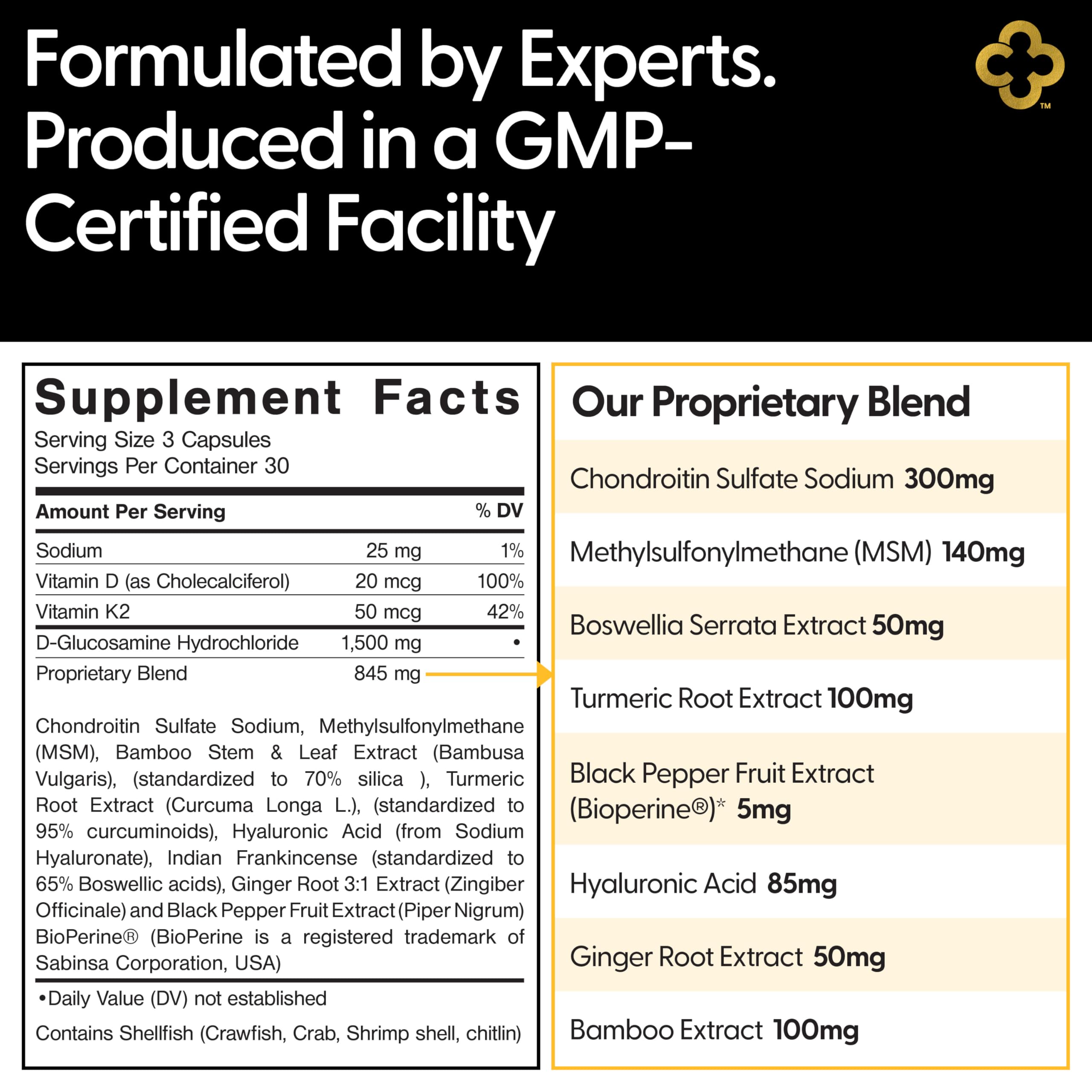 Campio etiqueta nutricional con ingredientes y certificaciones visibles para confianza