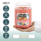 CANDLE-LITE vela encendida en mesa, crea ambiente cálido y perfumado