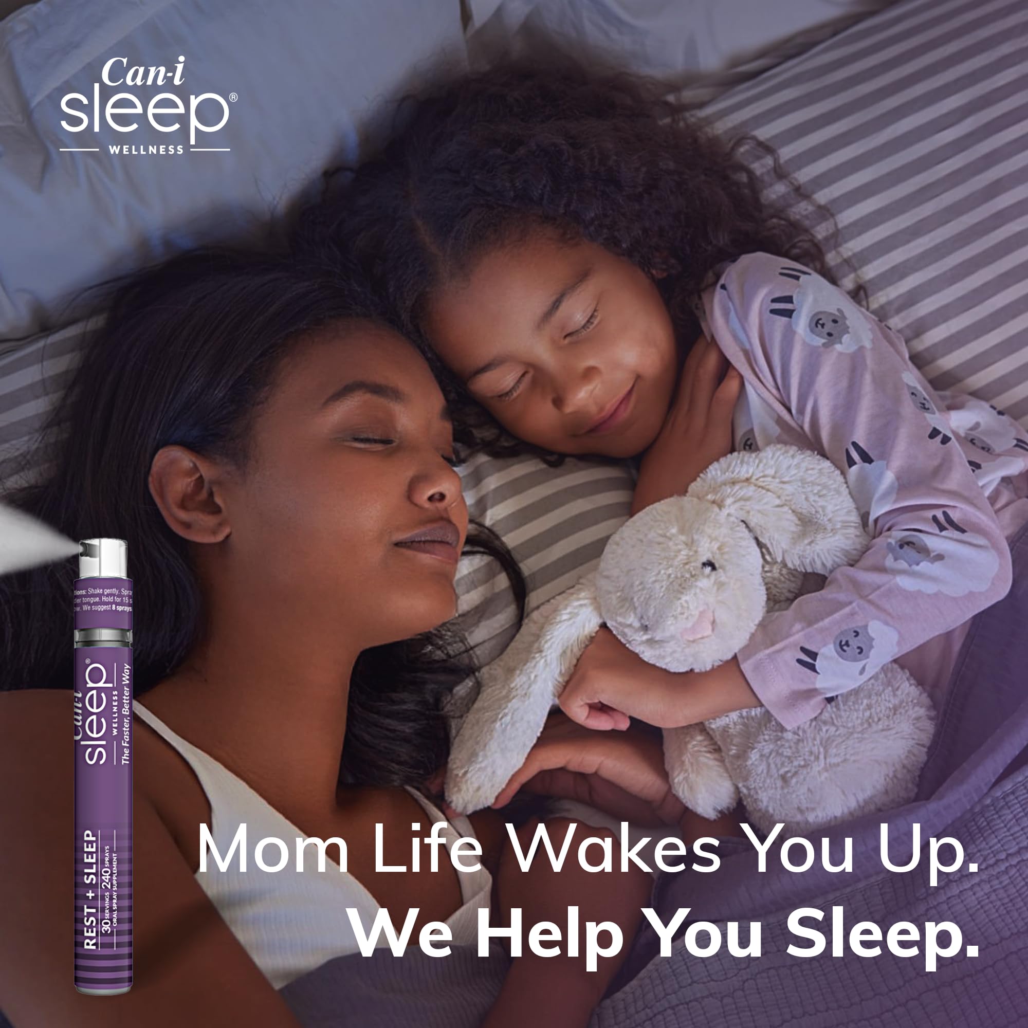 Can-i Sleep Spray escena de descanso nocturno que muestra relajación