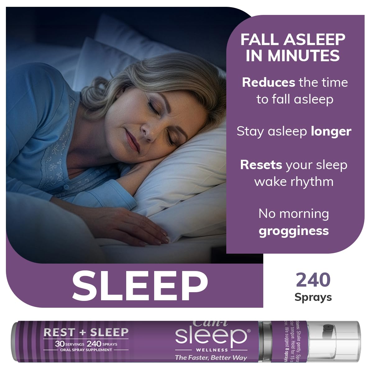 Can-i Sleep Spray pulverización y textura, absorción oral eficiente