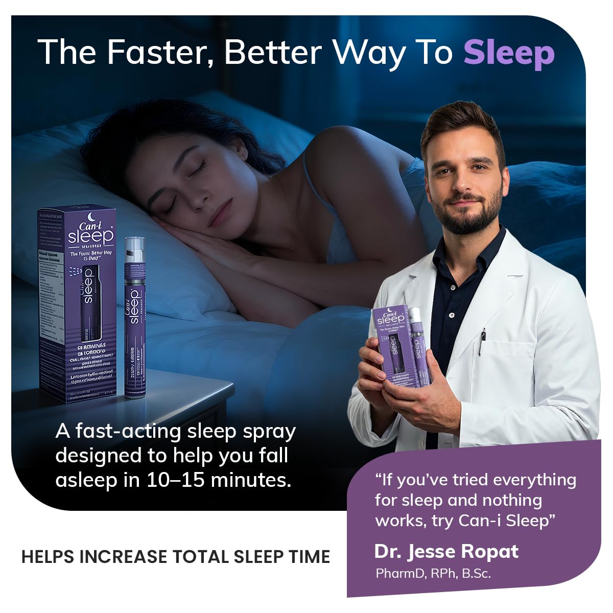 Can-i Sleep primer plano de boquilla y líquido para aplicación sublingual eficiente