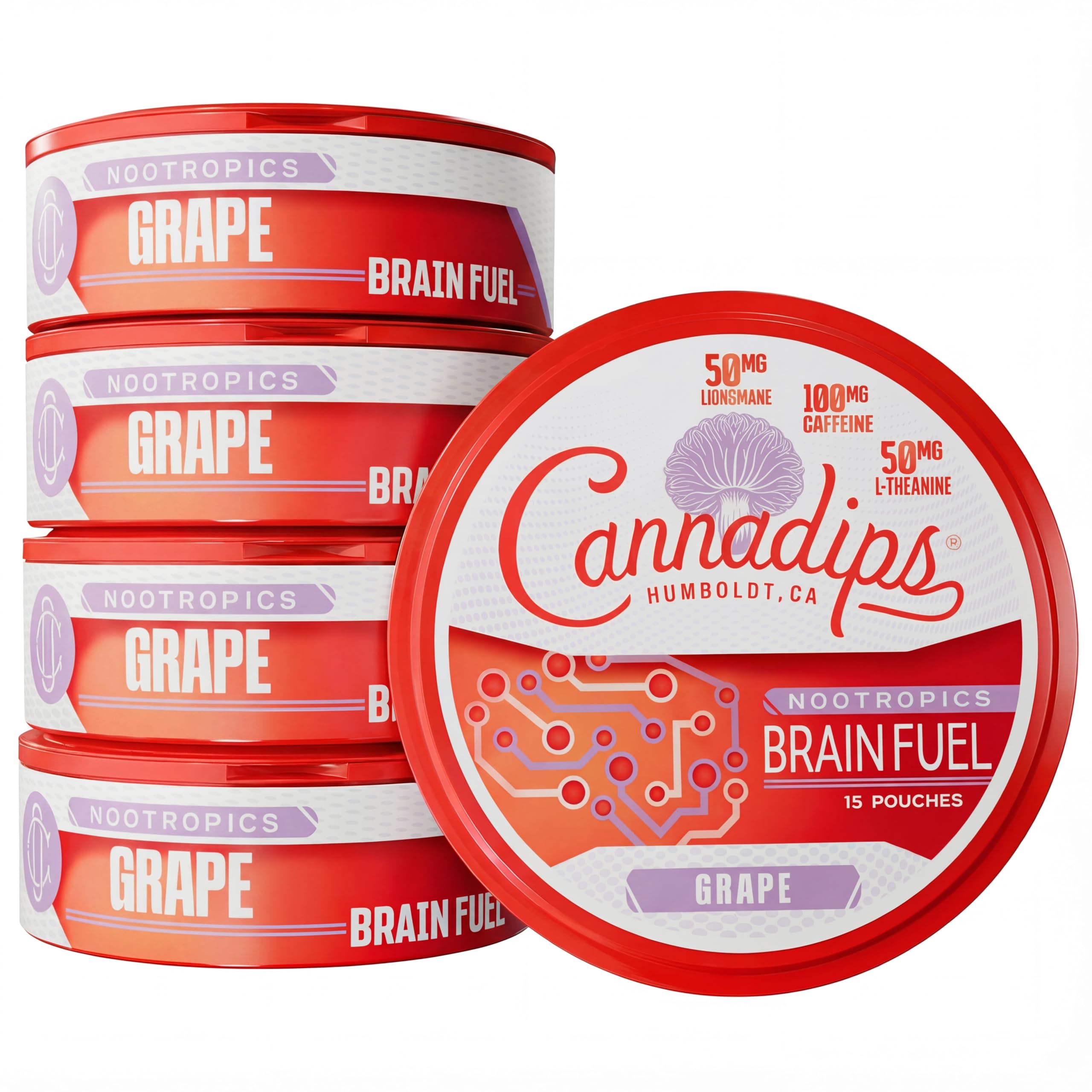 Cannadips empaque frontal uva mostrando diseño y practicidad