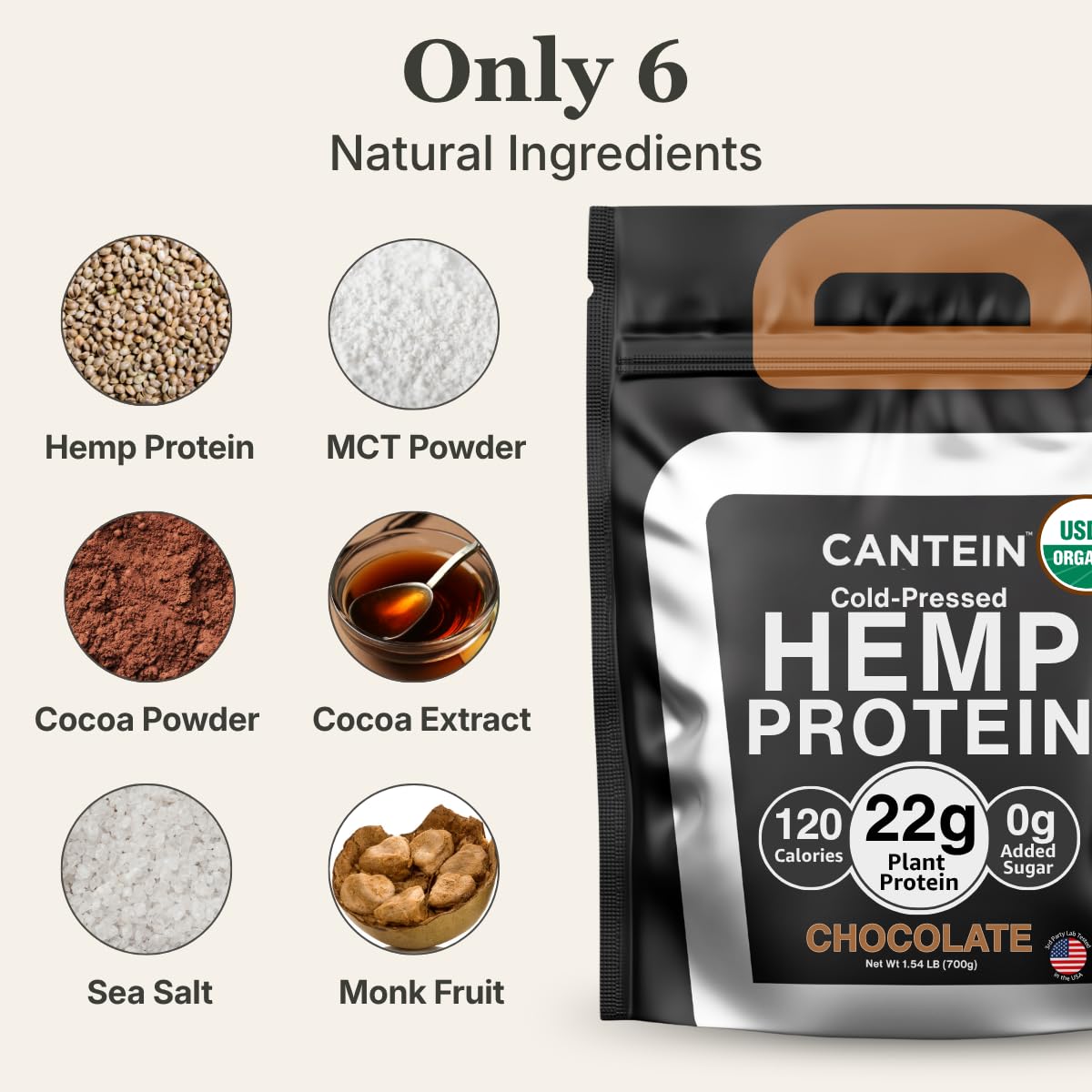 Cantein batido de chocolate preparado, aporte proteico y sabor natural
