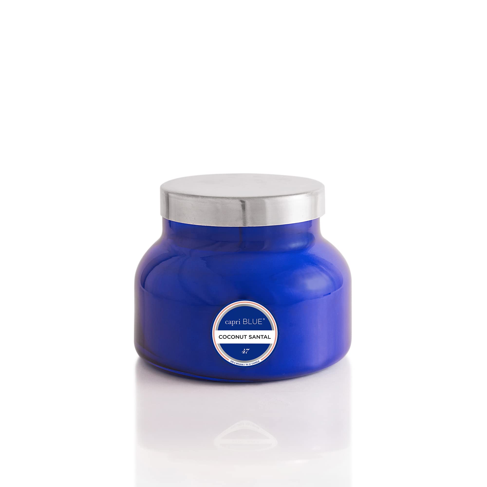 Capri Blue tarro frontal Honeydew Crush mostrando el azul cobalto y diseño, aporta estilo