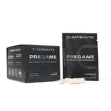 CAPSULYTE Pregame frente del envase mostrando dosis y sello médico