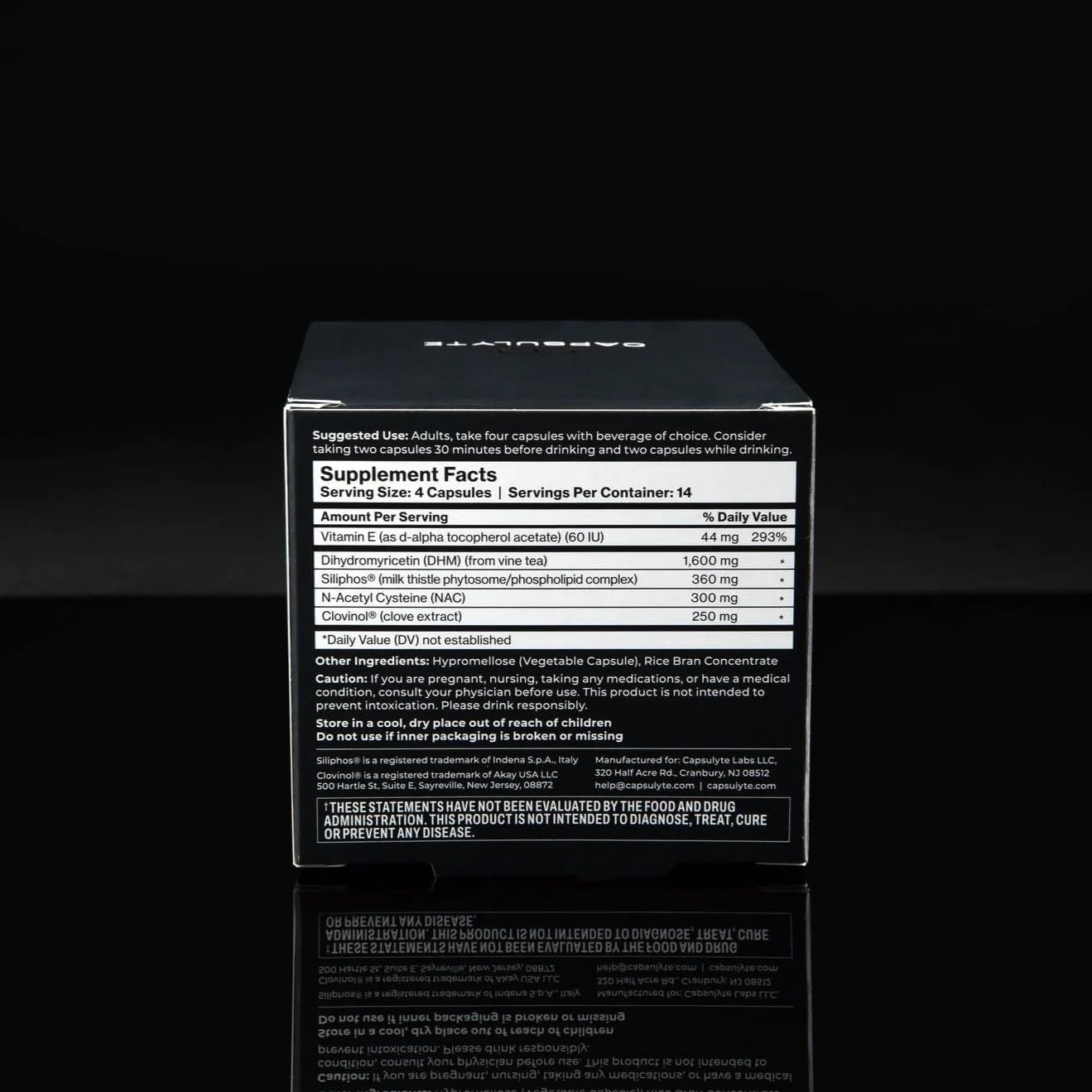 CAPSULYTE Pregame etiqueta con ingredientes para transparencia y confianza