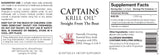 Captains Krill Oil frasco abierto con cápsulas para percepción de cantidad
