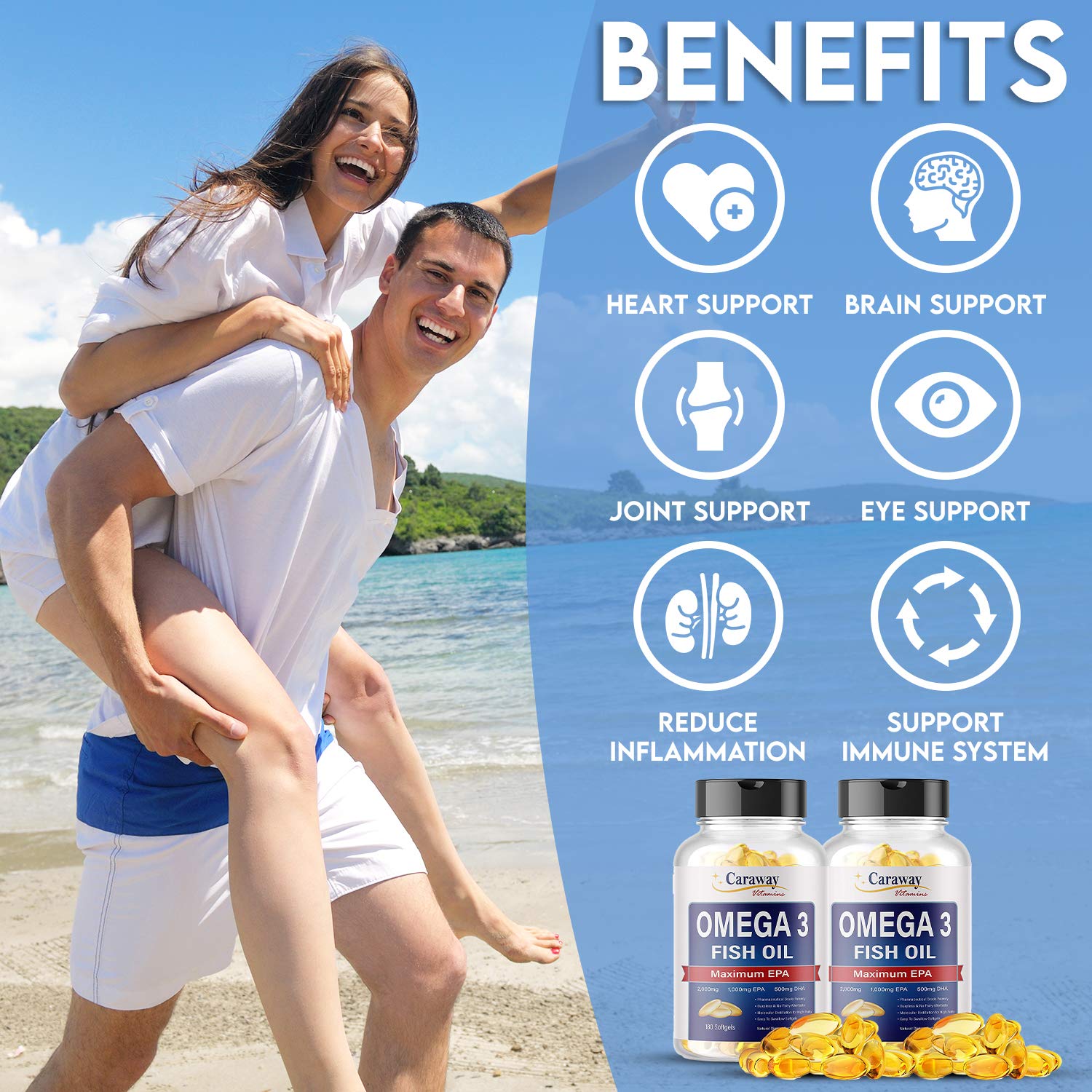 Caraway Vitamins cápsula en primer plano con textura suave y fácil de tragar