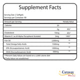 Caraway Vitamins frasco junto a alimentos sanos para comunicar consumo diario
