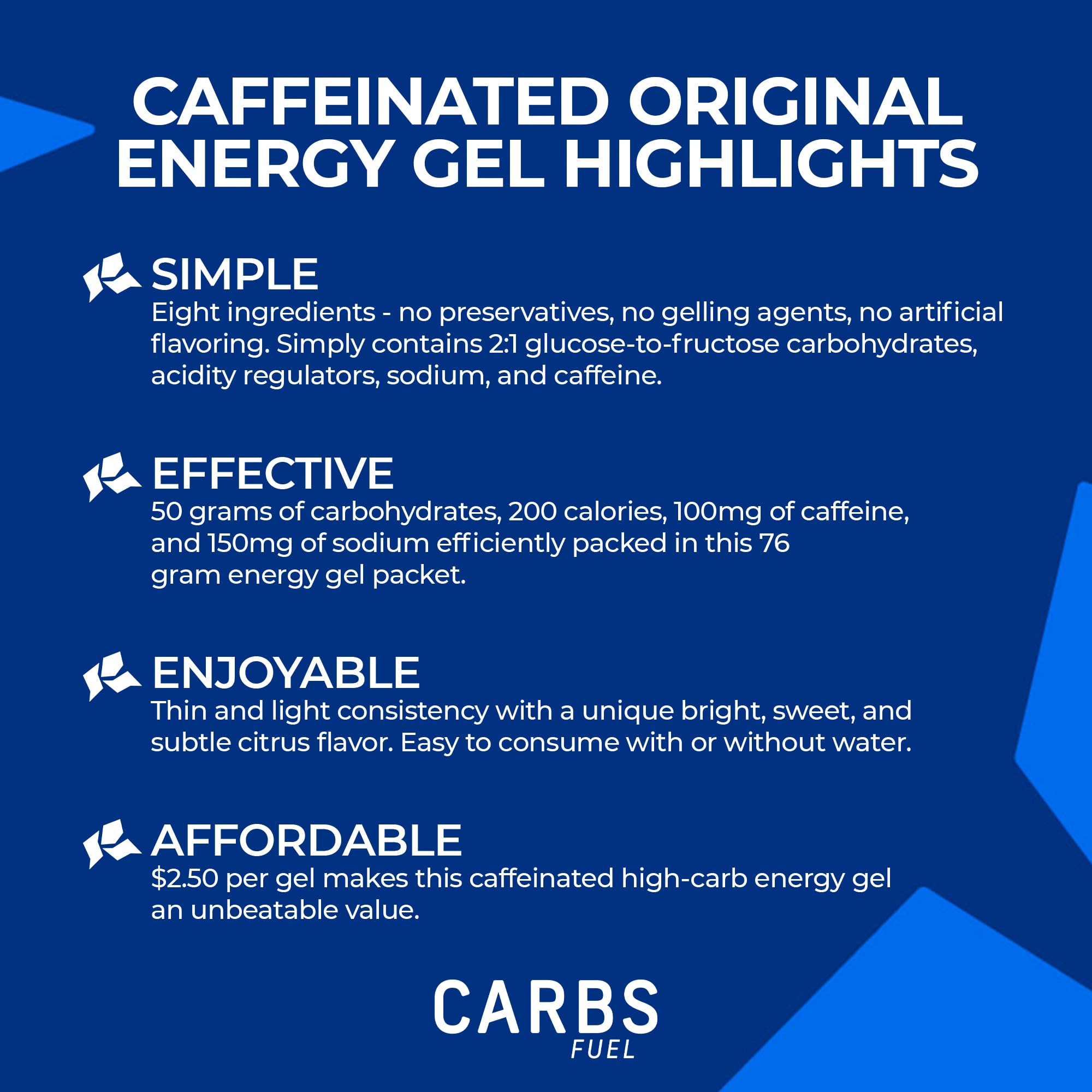 Carbs Fuel textura del gel fina que facilita tragar durante ejercicio