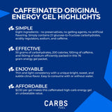 Carbs Fuel textura del gel fina que facilita tragar durante ejercicio