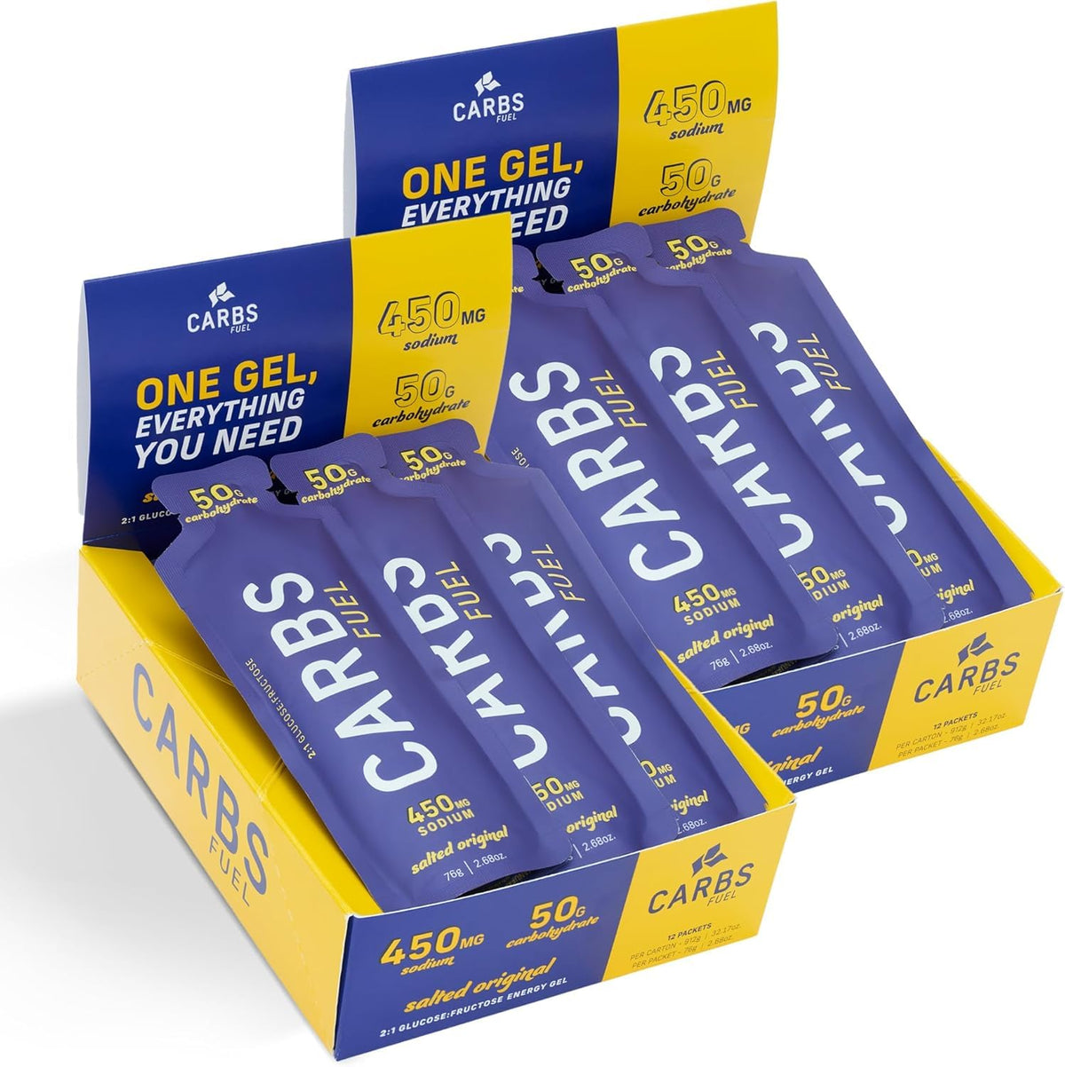 Carbs Fuel pack frontal muestra diseño claro y beneficios en carrera