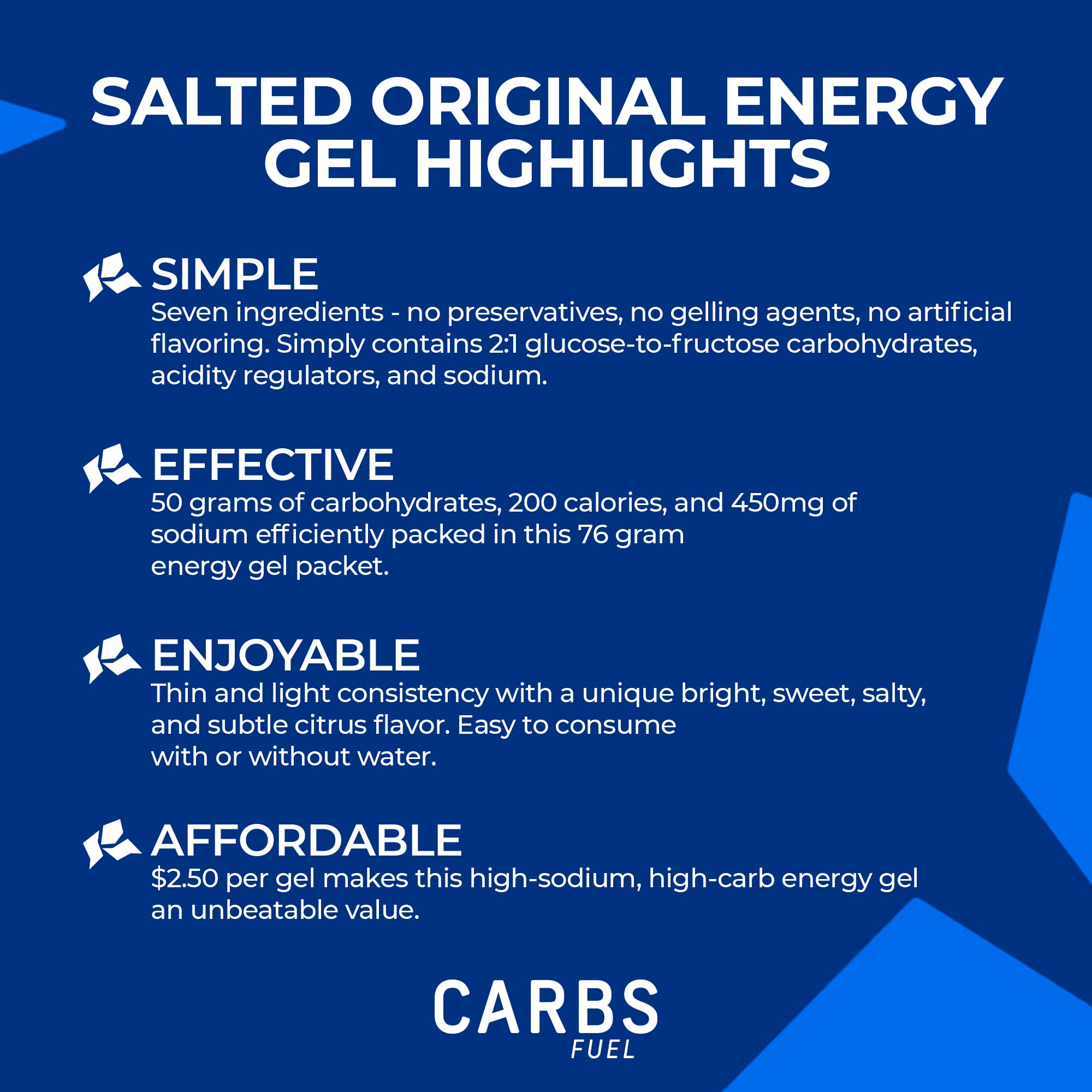 Carbs Fuel primer plano de textura del gel, fácil de ingerir