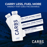 Carbs Fuel detalle del sobre y textura para ingestión fácil