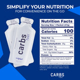 Carbs Fuel etiqueta nutricional mostrando 25 g carbohidratos