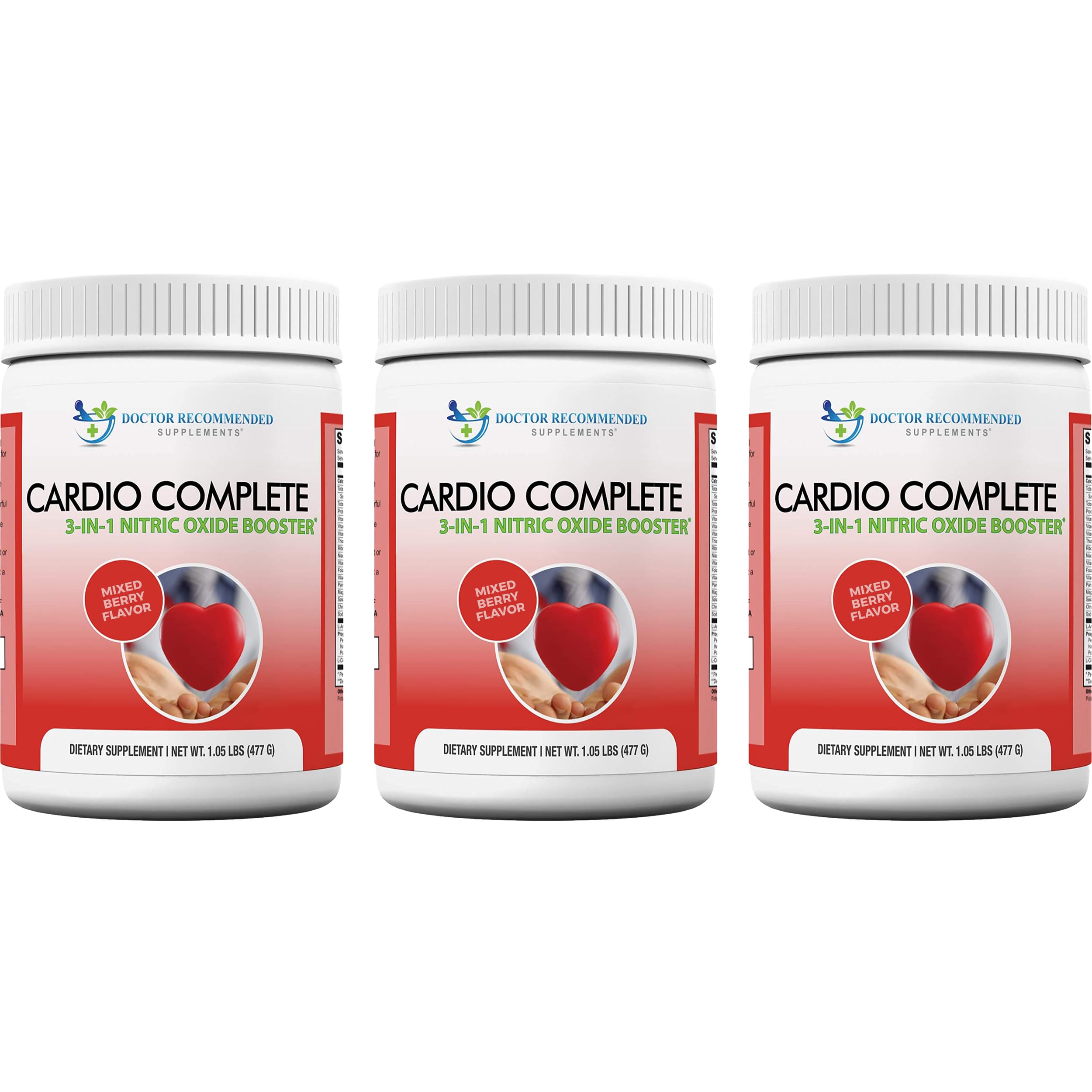 DOCTOR RECOMMENDED SUPPLEMENTS Cardio Complete frontal del envase muestra información clave y beneficios