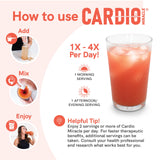 Cardio Miracle comparación de tamaño del envase con cucharilla para dosificación clara