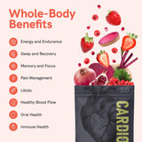 Cardio Miracle vaso mezclado en mano, hidratación y energía sostenida