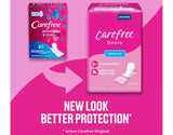 Carefree protector junto a objeto para comparar tamaño y finura