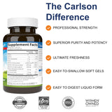 Carlson capsula blanda en primer plano que destaca fácil de tragar y absorción