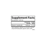 Carlson etiqueta nutricional con información de 1000 mg por cápsula