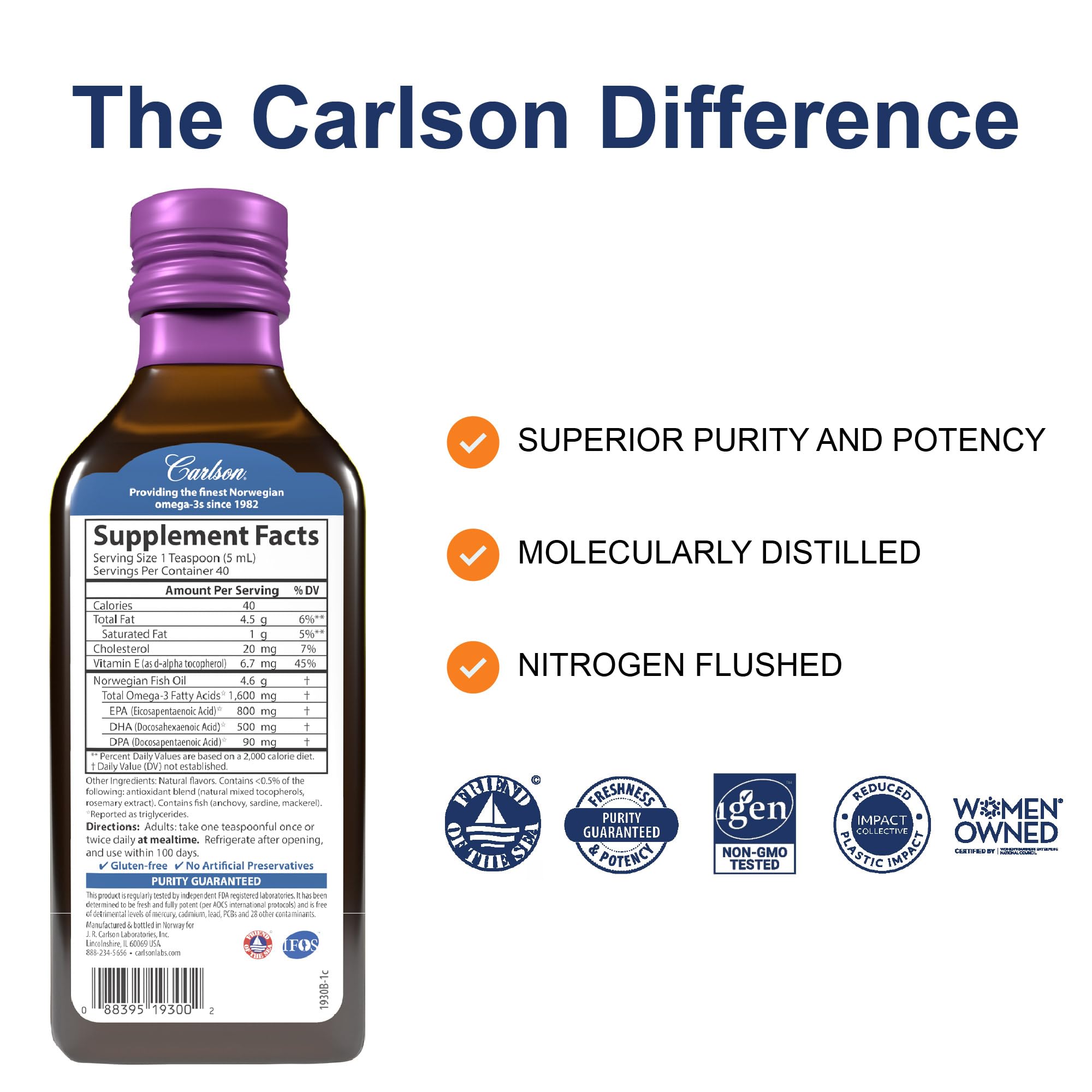 Carlson cucharita con dosis de aceite mostrando facilidad de uso