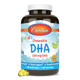 Carlson etiqueta nutricional resaltando 100 mg de DHA