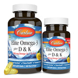Carlson etiqueta nutricional legible con contenido de D3 y K2
