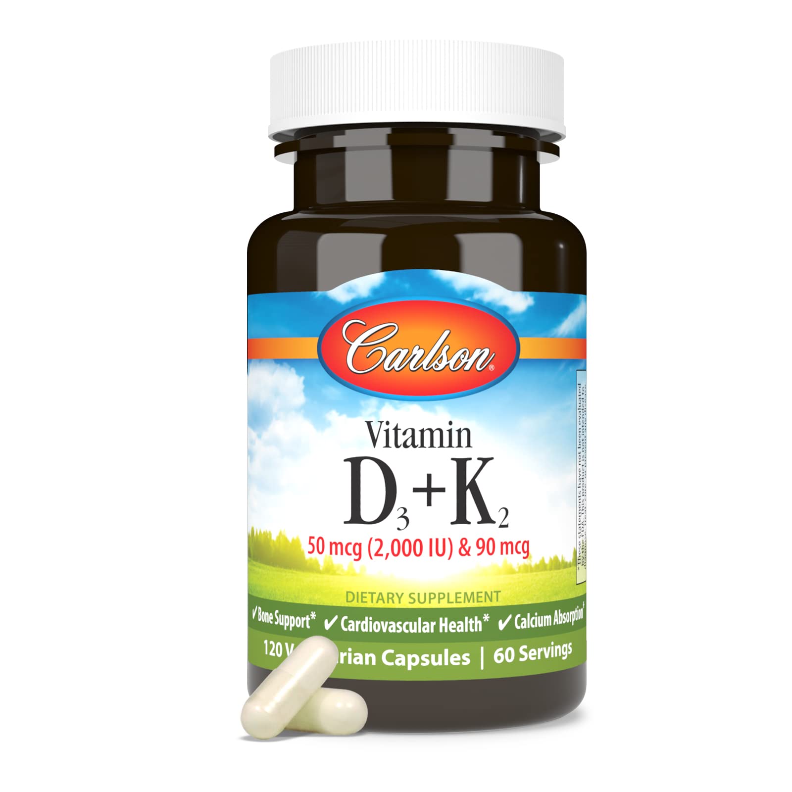 Carlson etiqueta con ingredientes y cantidades visibles para transparencia