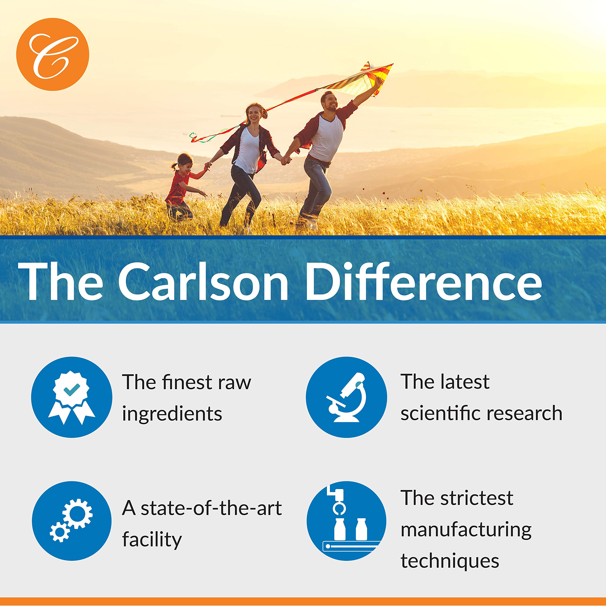 Carlson K Complete etiqueta con información nutricional clara y beneficios para huesos