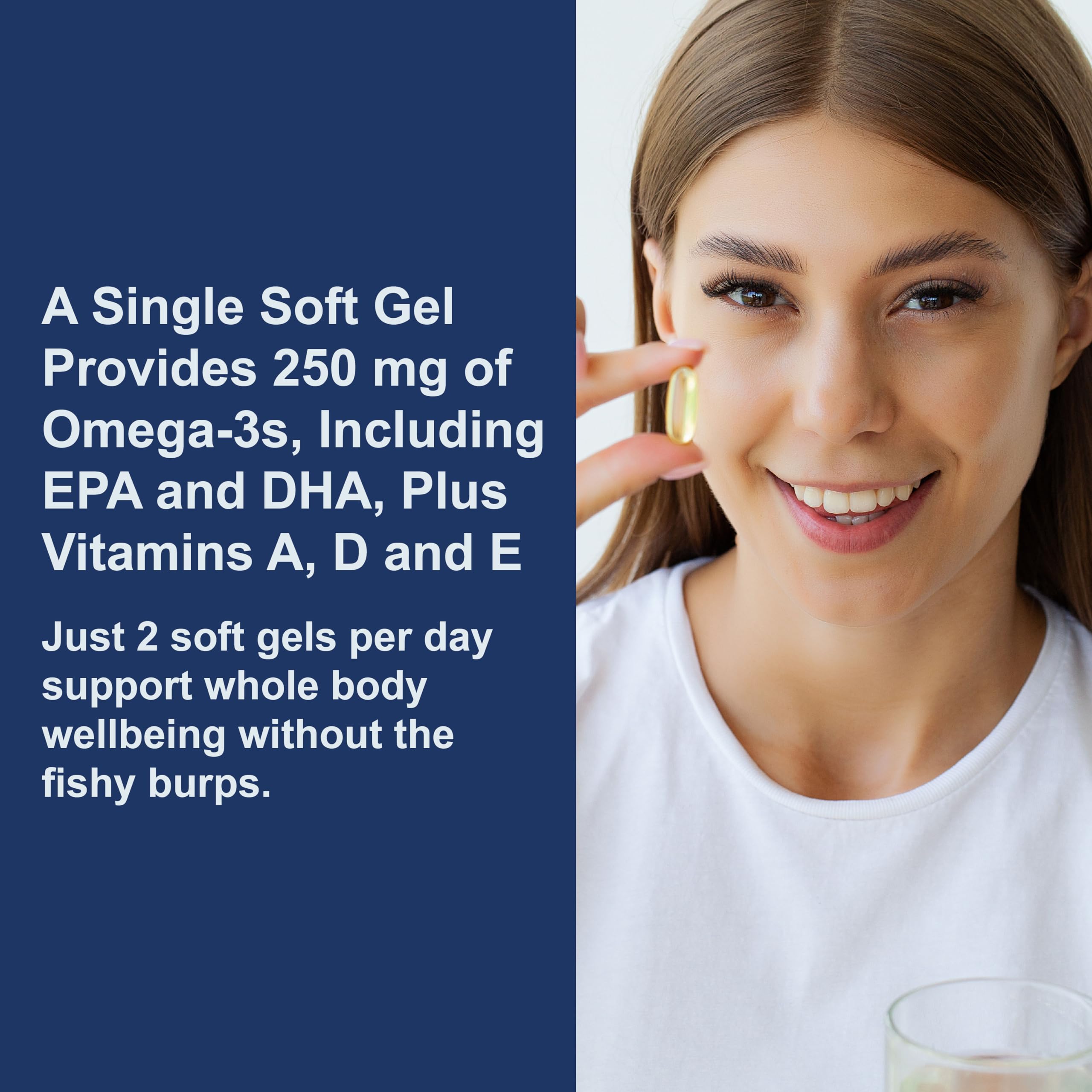 Carlson etiqueta nutricional enfocada en omega-3 y vitamina D3