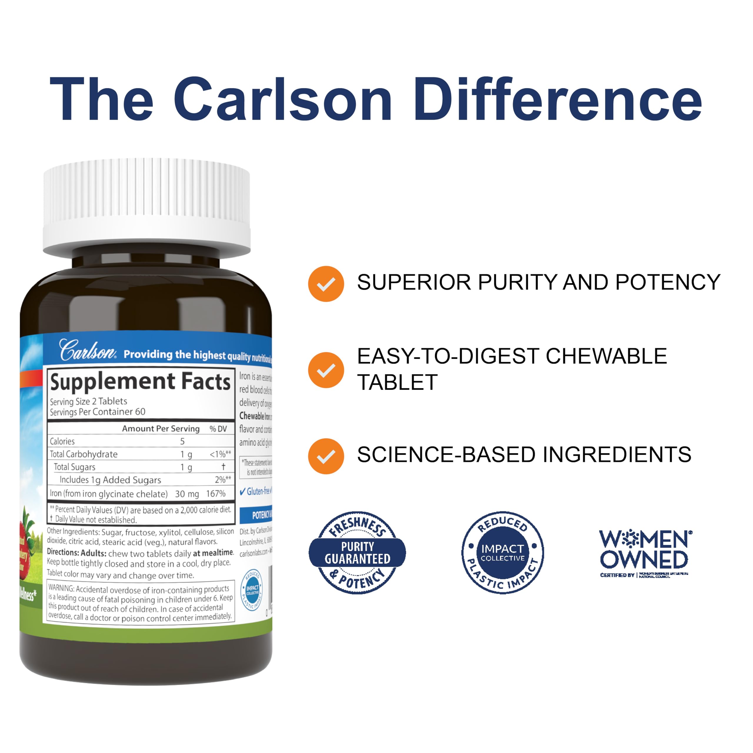 Carlson primer plano de tabletas masticables que facilita la toma diaria