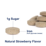 Carlson textura de tableta sabor fresa que indica sabor natural agradable