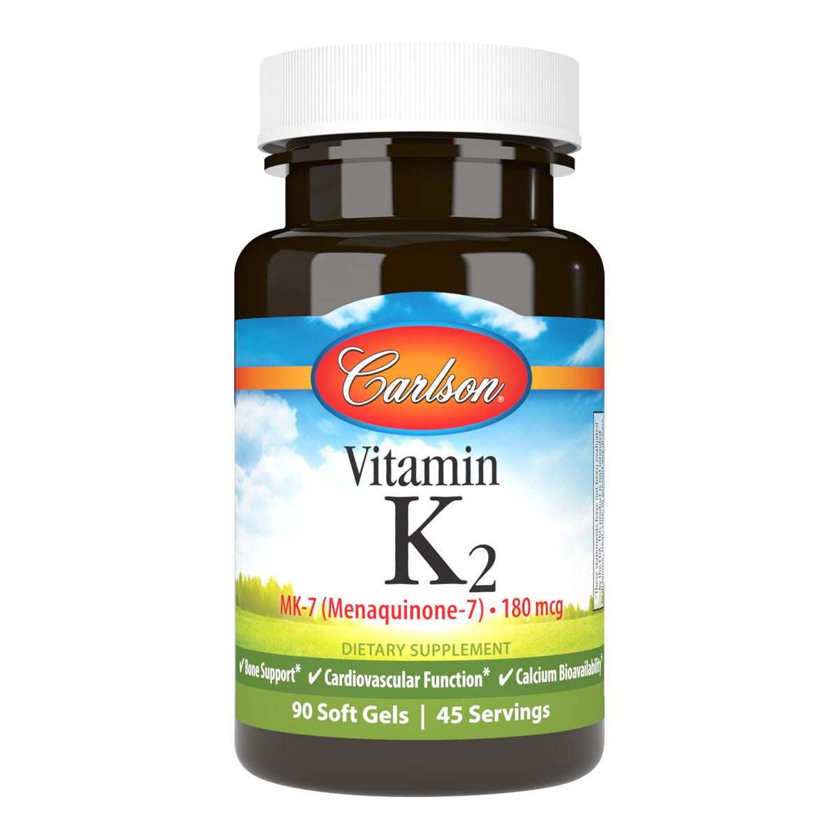 Carlson envase frontal mostrando softgels y beneficio óseo