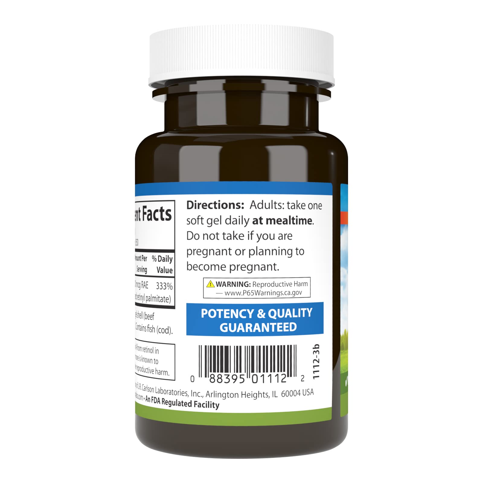 Carlson etiqueta con ingredientes y dosis claras para confianza